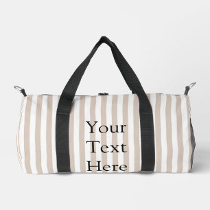 Mandel & weiße Streifen Duffle Bag