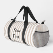 Mandel & weiße Streifen Duffle Bag (Rechte Ecke)