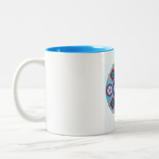 Mandela auf blauer Tasse