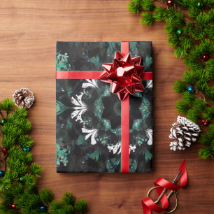 Mandela Blue Black Green Floral Illustration Geschenkpapier