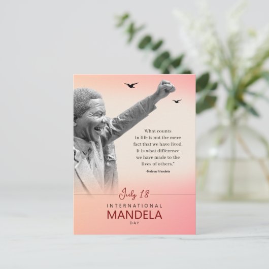Mandela Day Quote Postcard | Inspirier & Personali Postkarte (Stehend Vorderseite)