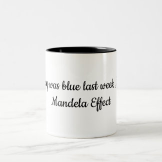 Mandela-Effekt-Verschwörung Zeitreise parallel  Zweifarbige Tasse