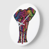 Mandela Elephant Große Wanduhr (Winkel)