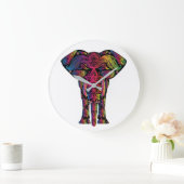 Mandela Elephant Große Wanduhr (Zuhause)