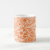 Mandela Floral Orange White Pink Monogram INITIALS Kaffeetasse (Mittel)