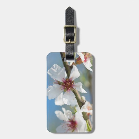 Mandelblüte Gepäckanhänger (Vorderseite vertikal)