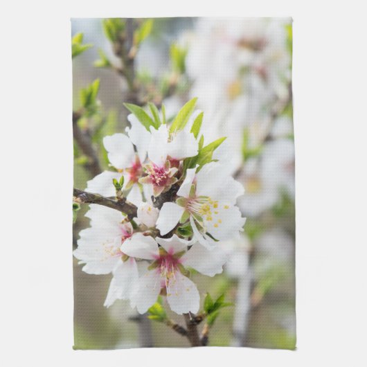 Mandelblüte Geschirrtuch (Vertikal)