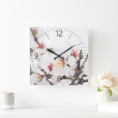 Mandelblüte Quadratische Wanduhr (Zuhause)