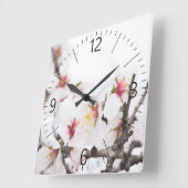Mandelblüte Quadratische Wanduhr (Winkel)