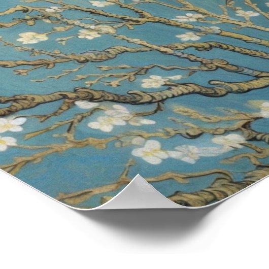 Mandelblüte Vintage Mauer Kunst Poster (Ecke)