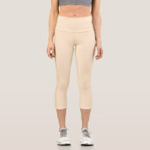 Mandelblüte (Vollfarbe) Capri Leggings (Vorderseite)