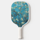 Mandelblüten Benutzerdefinierter Text Pickleball Schläger (Vorderseite)