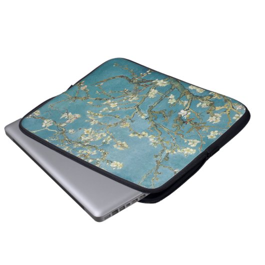 Mandelblüten, berühmte Malerei Laptopschutzhülle (Vorne Knopf)