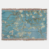 Mandelblüten-Blumen-Boho-Blau Klassische Kunst Decke (Vorderseite)