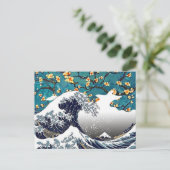 Mandelblüten, die Wave, eine schöne Kunstparodie Postkarte (Stehend Vorderseite)