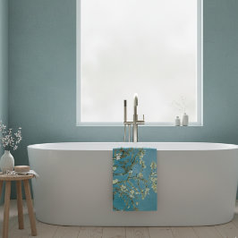 Mandelblüten Floral Boho Blau Klassische Kunst Badehandtuch