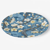 Mandelblüten im Stil von Van Gogh Pappteller (Schrägansicht)