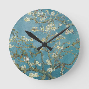 Mandelblüten von Vincent van Gogh (1890) Runde Wanduhr