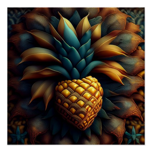 Mandelbrot-Ananas-Fraktal Poster (Vorderseite)