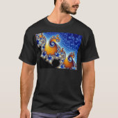 Mandelbrot blaues doppeltes gewundenes Fraktal T-Shirt (Vorderseite)