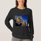 Mandelbrot blaues doppeltes gewundenes Fraktal T-Shirt (Vorderseite)