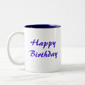 Mandelbrot blaues doppeltes gewundenes Fraktal Zweifarbige Tasse (Links)