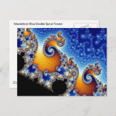 Mandelbrot Blue Double Spiral Fraktal Postkarte (Vorne/Hinten)