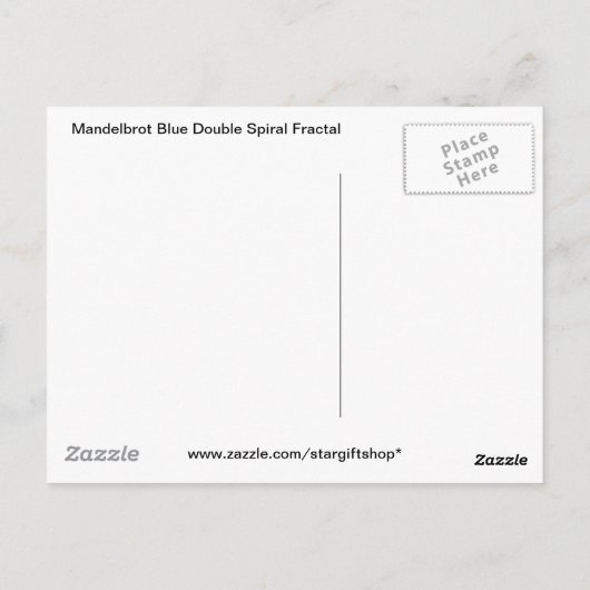 Mandelbrot Blue Double Spiral Fraktal Postkarte (Rückseite)