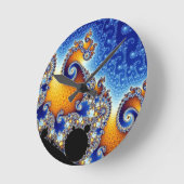 Mandelbrot Blue Double Spiral Fraktal Runde Wanduhr (Winkel)