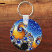 Mandelbrot Blue Double Spiral Fraktal Schlüsselanhänger (Vorderseite)