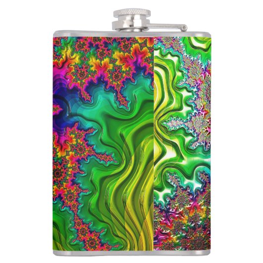 Mandelbrot Color Explosion Hip Flask Flachmann (Rückseite)