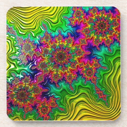 Mandelbrot Color Explosion Plastic Untersetzer (Vorderseite)