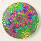 Mandelbrot Color Explosion Sandstone Untersetzer (Vorne)