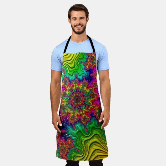 Mandelbrot Color Explosion Schürze (Getragen)