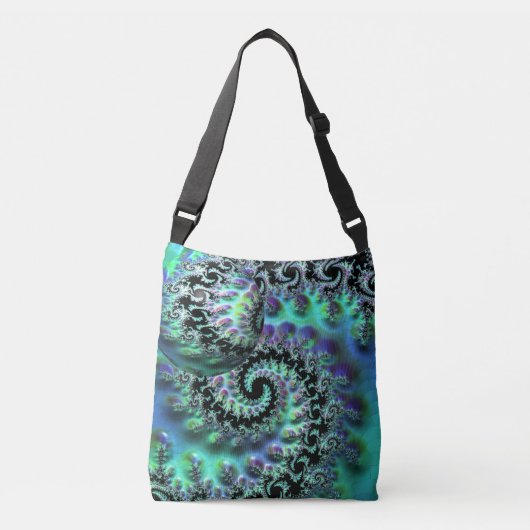 Mandelbrot Discovery mit Sphere Crossbody Bag Tragetaschen Mit Langen Trägern (Vorderseite)
