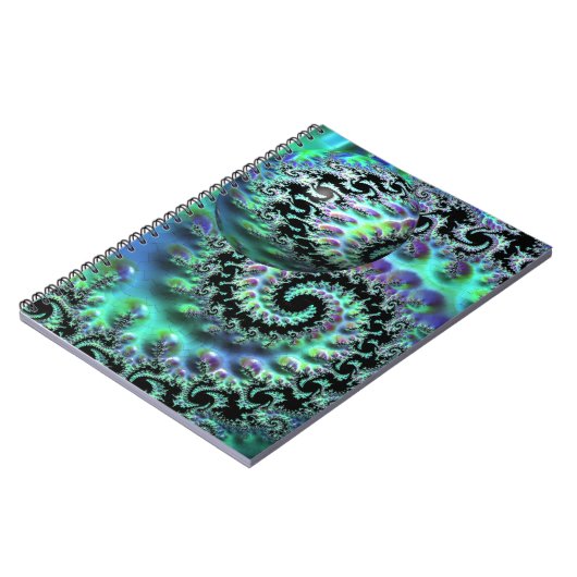 Mandelbrot Discovery with Sphere Spiral Notebook Notizblock (Linke Seite)