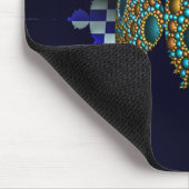 Mandelbrot Fraktal Apollonian Sphere Blue Gold Mousepad (Ecke)