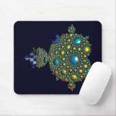 Mandelbrot Fraktal Apollonian Sphere Blue Gold Mousepad (Mit Mouse)