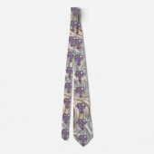 Mandelbrot Fraktal Apollonische Sphere Lila Gold Krawatte (Rückseite)