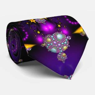 Mandelbrot Fraktal Apollonische Sphere Lila Gold Krawatte