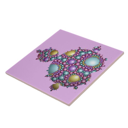 Mandelbrot Fraktal Apollonischer Sphere Pink Gold Fliese (Seite)