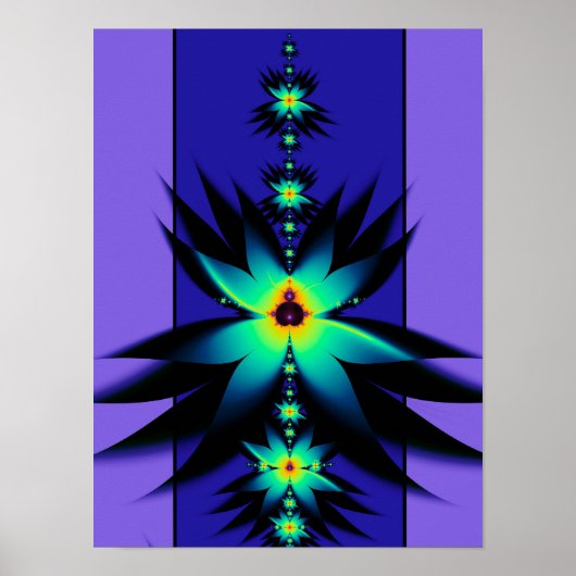 Mandelbrot Fraktal Blume Poster (Vorne)