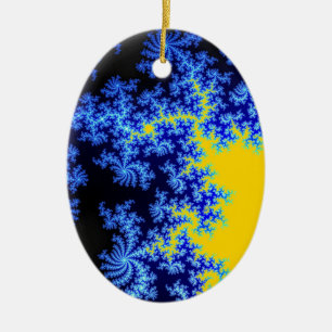 Mandelbrot-Fraktal-Eiskristallmuster Keramik Ornament