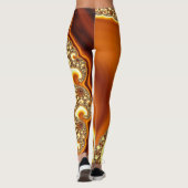 Mandelbrot Fraktal Orange Leggings (Rückseite)