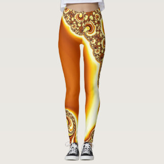 Mandelbrot Fraktal Orange Leggings
