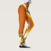 Mandelbrot Fraktal Orange Leggings (Rechts)