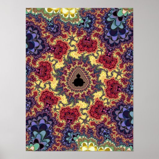 Mandelbrot-Fraktal-Universum-Psychedelischer Teppi Poster (Vorne)