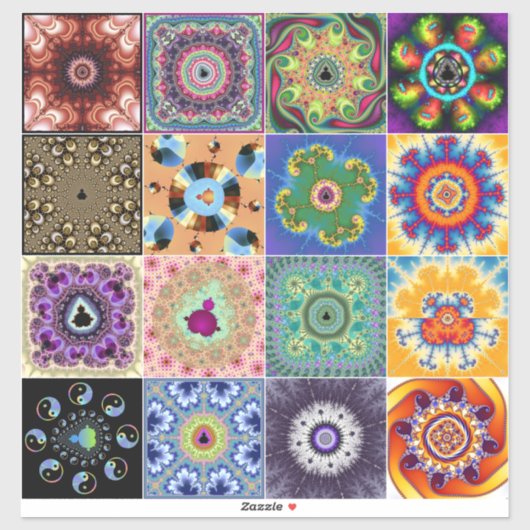 Mandelbrot Fraktale Aufkleber (Blatt)