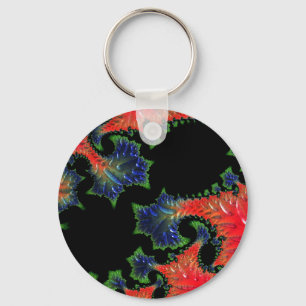 Mandelbrot Garden Button Key Ring Schlüsselanhänger