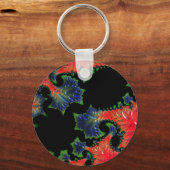Mandelbrot Garden Button Key Ring Schlüsselanhänger (Vorderseite)